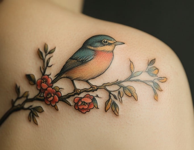 Unique shoulder blade tattoos for females