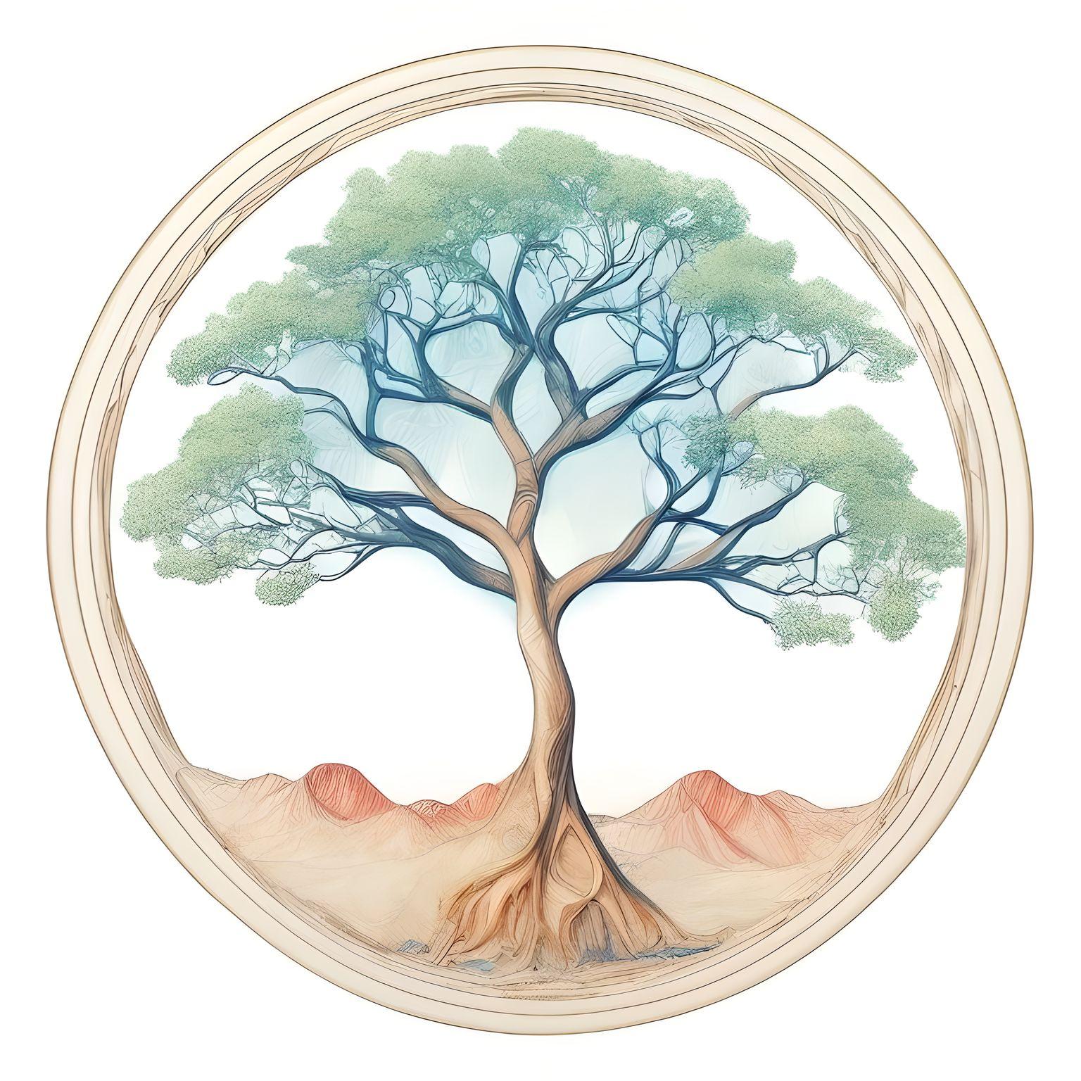 A small tree tattoo watercolor