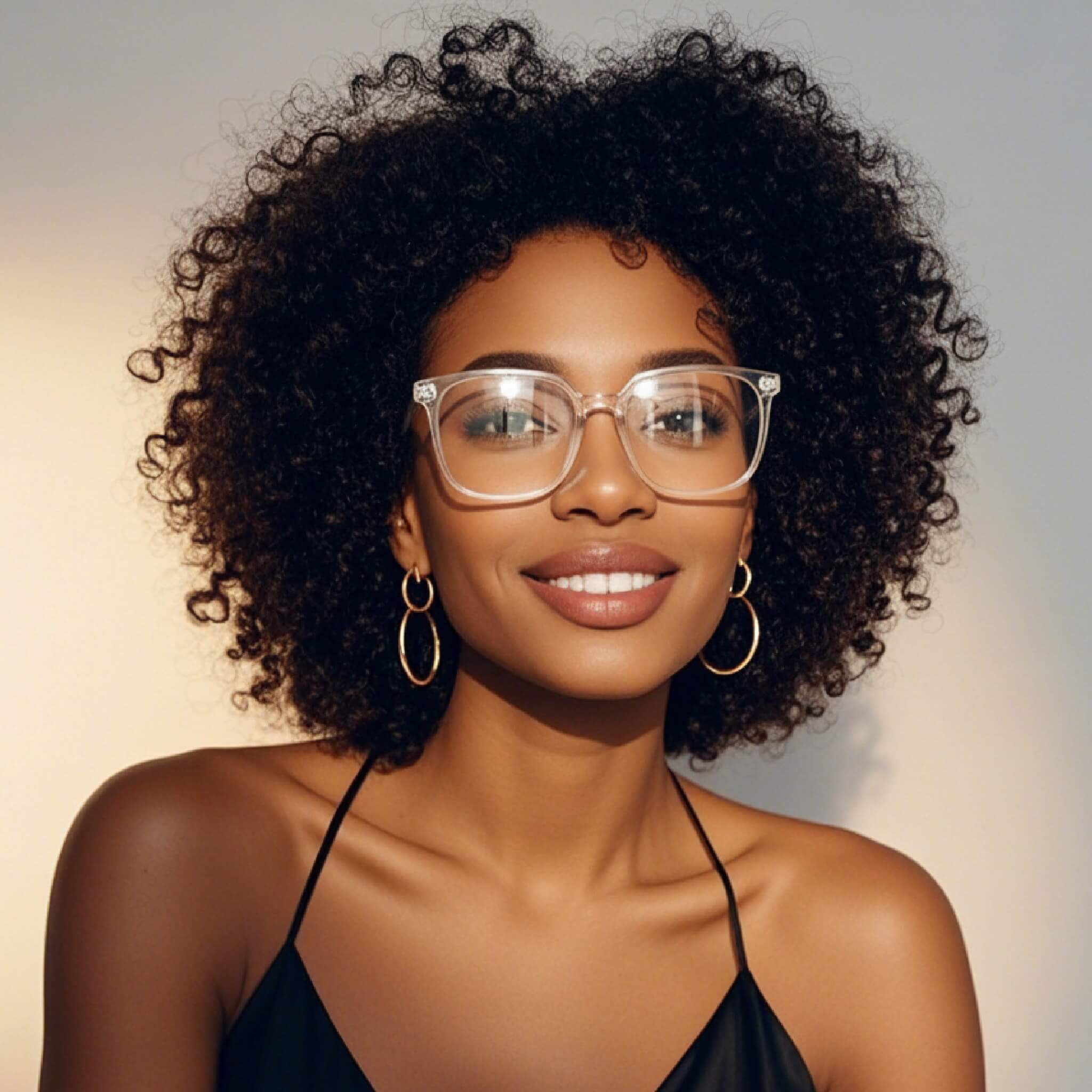 [Click to Try On] Clear Framed Square Glasses