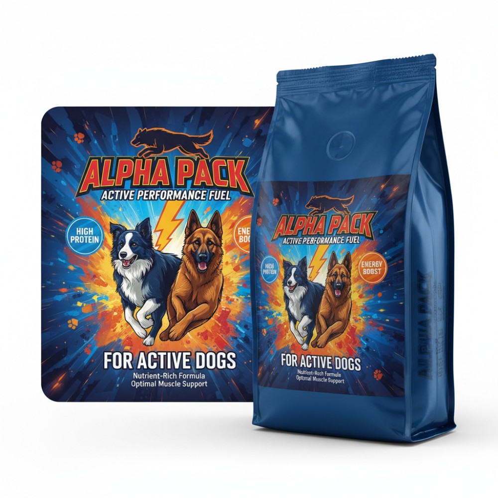 [Generate Similar Design] Modern Sports Dog Food Bag Label