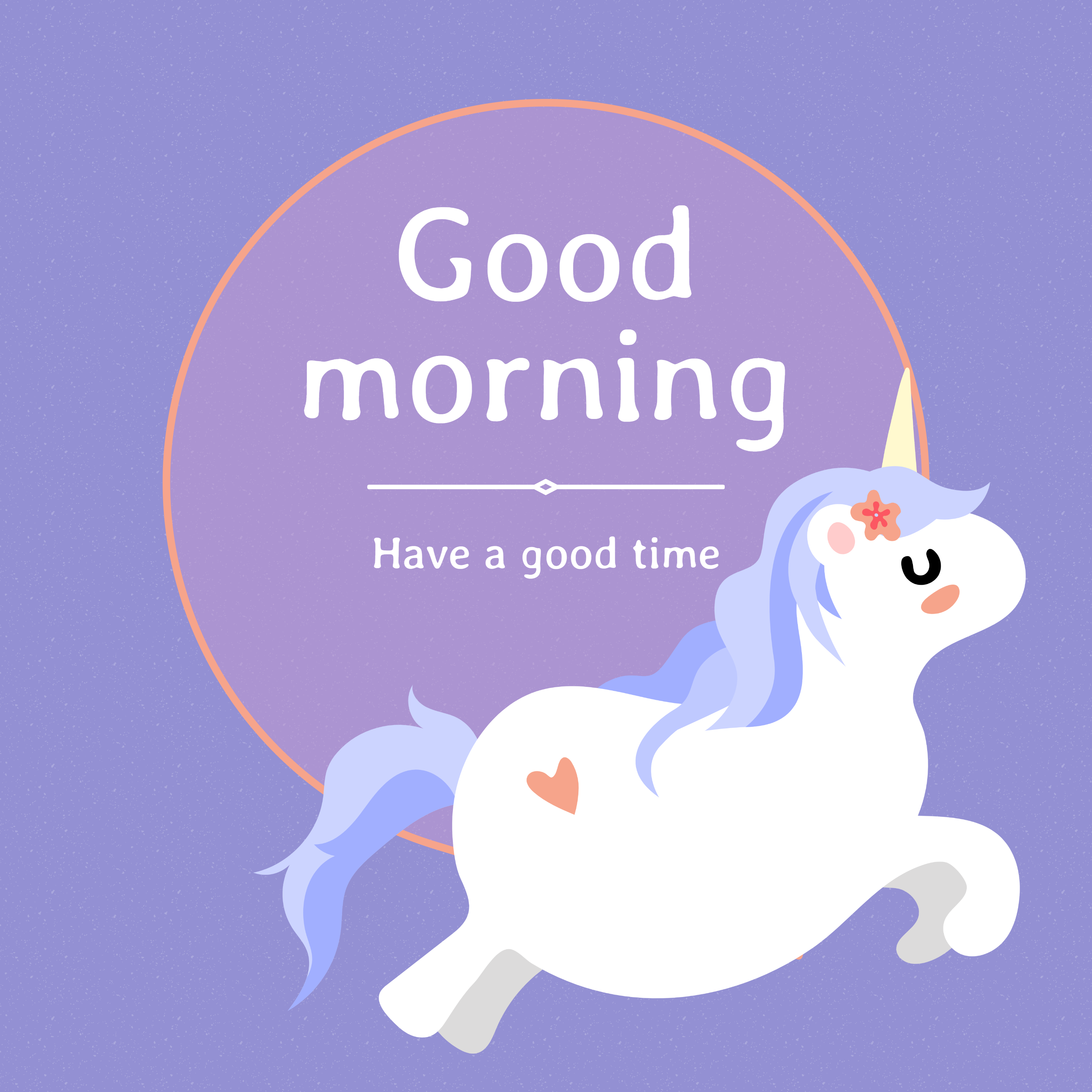 add good morning text to prple unicorn templates in fotor