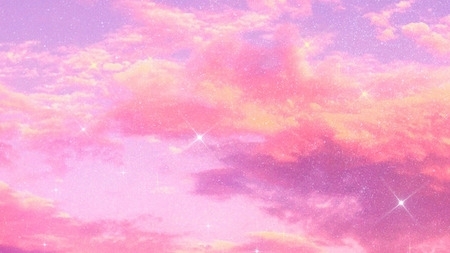 Fond esthétique pailleté rose ciel nuages