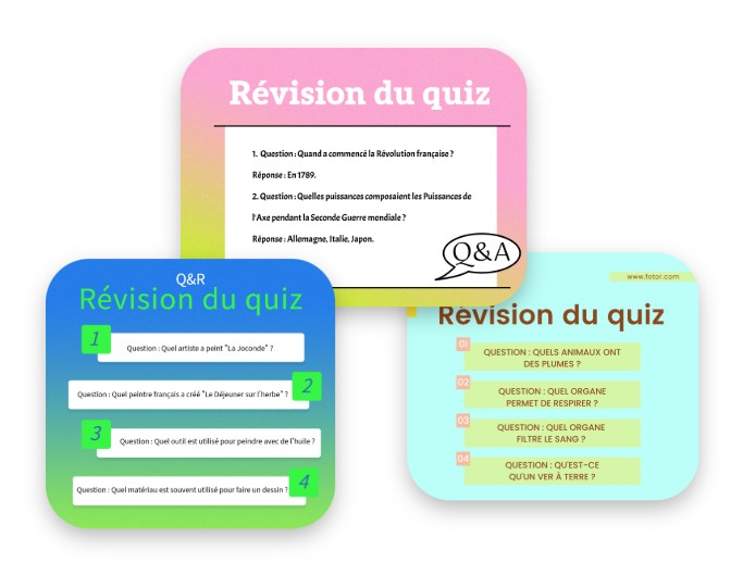 Fiche de révision du quiz