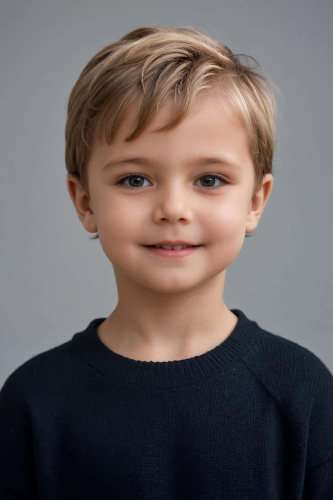 Ai generated headshot for a boy in black