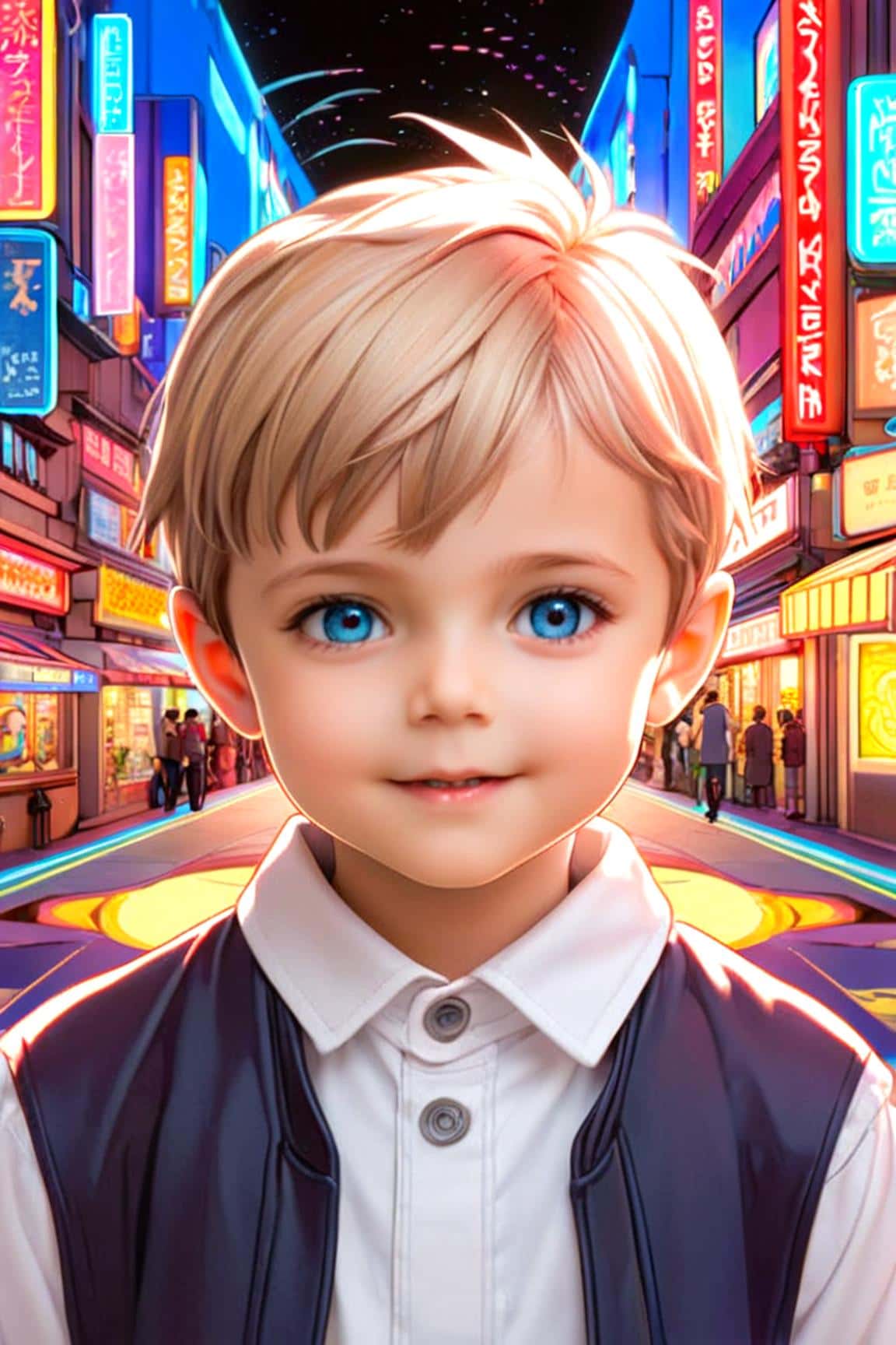 Ai generated headshot for a boy in comic style