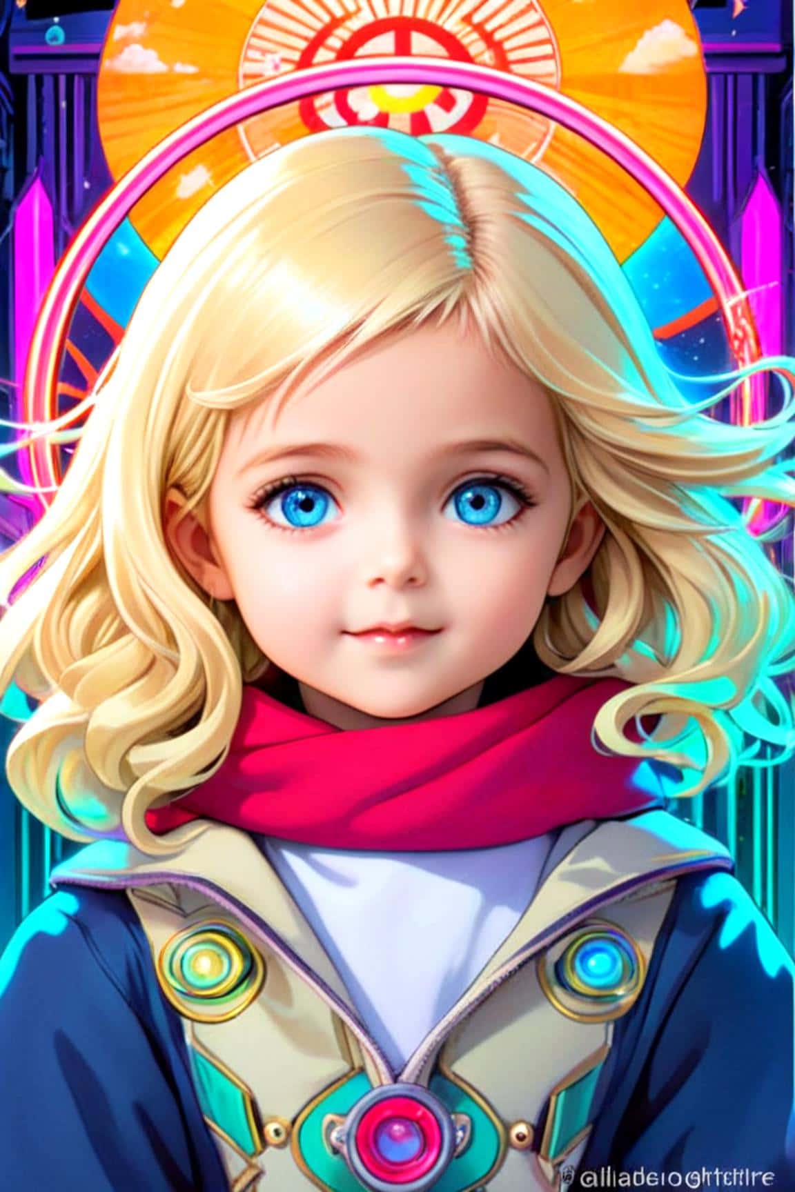 Ai generated headshot for a girl in comic style