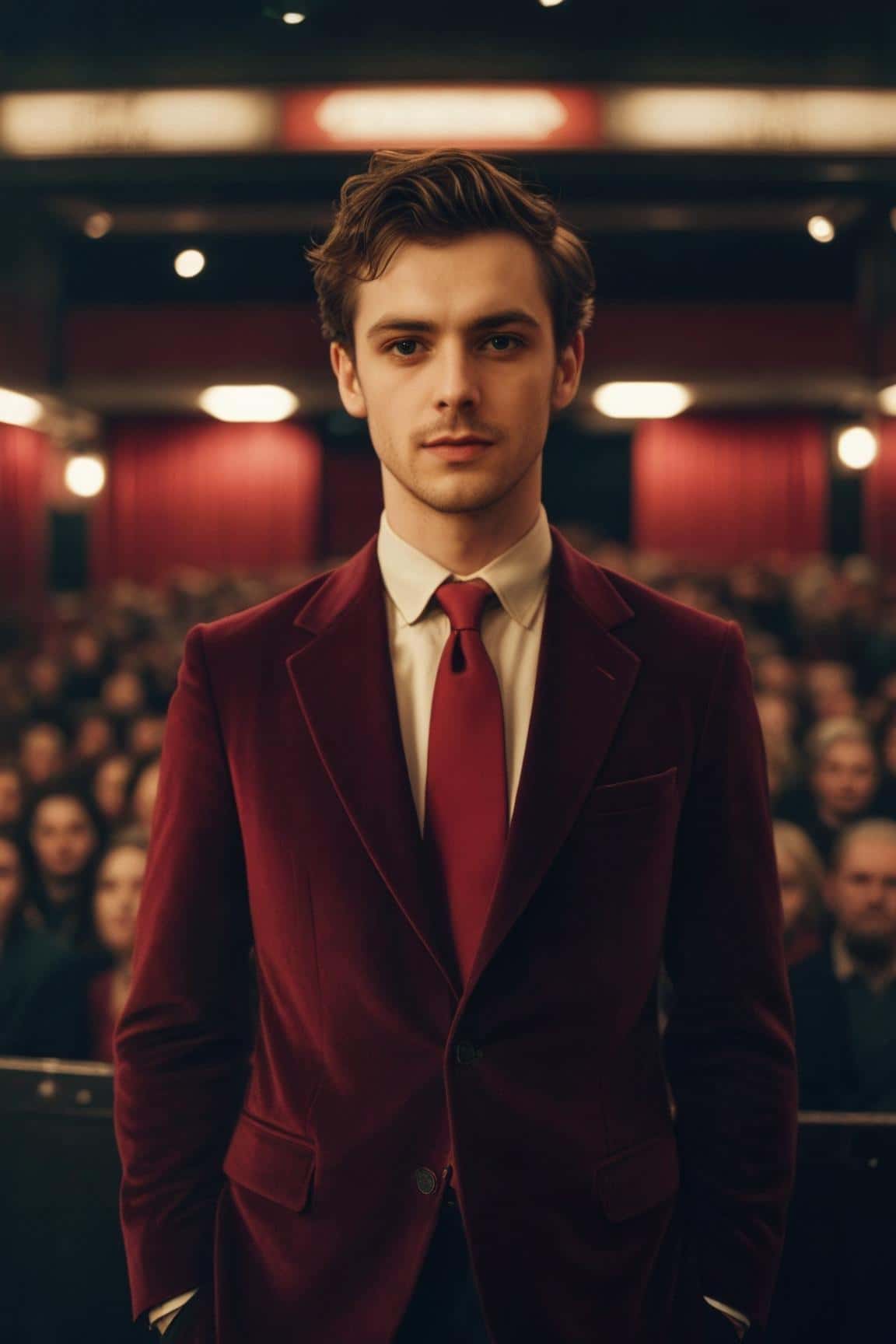 Ai generated headshot for a male star on red carpet