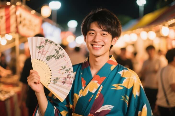 AIイケメンの浴衣男性