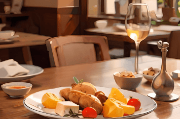 画像からAIイラストのレストランで美味しいランチ