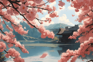 画像からAIイラスト桜の景色