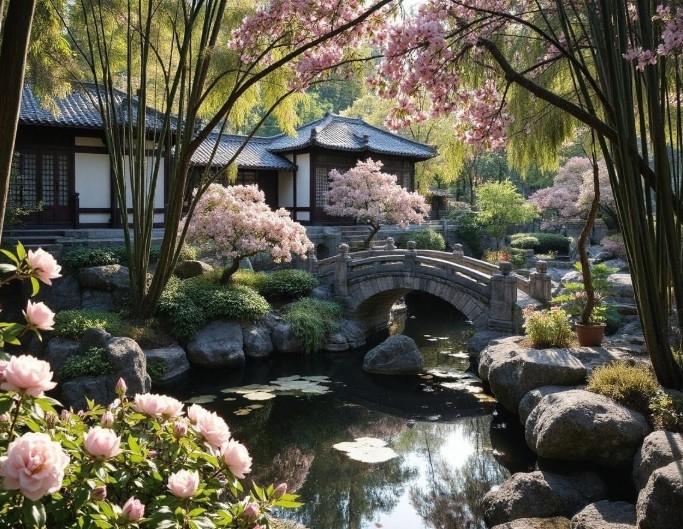 Conception de jardin IA chinois