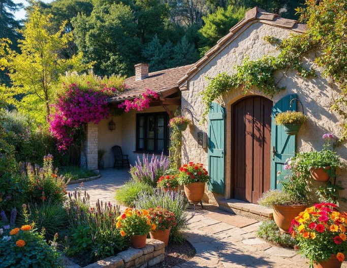 Conception de jardin IA méditerranéen