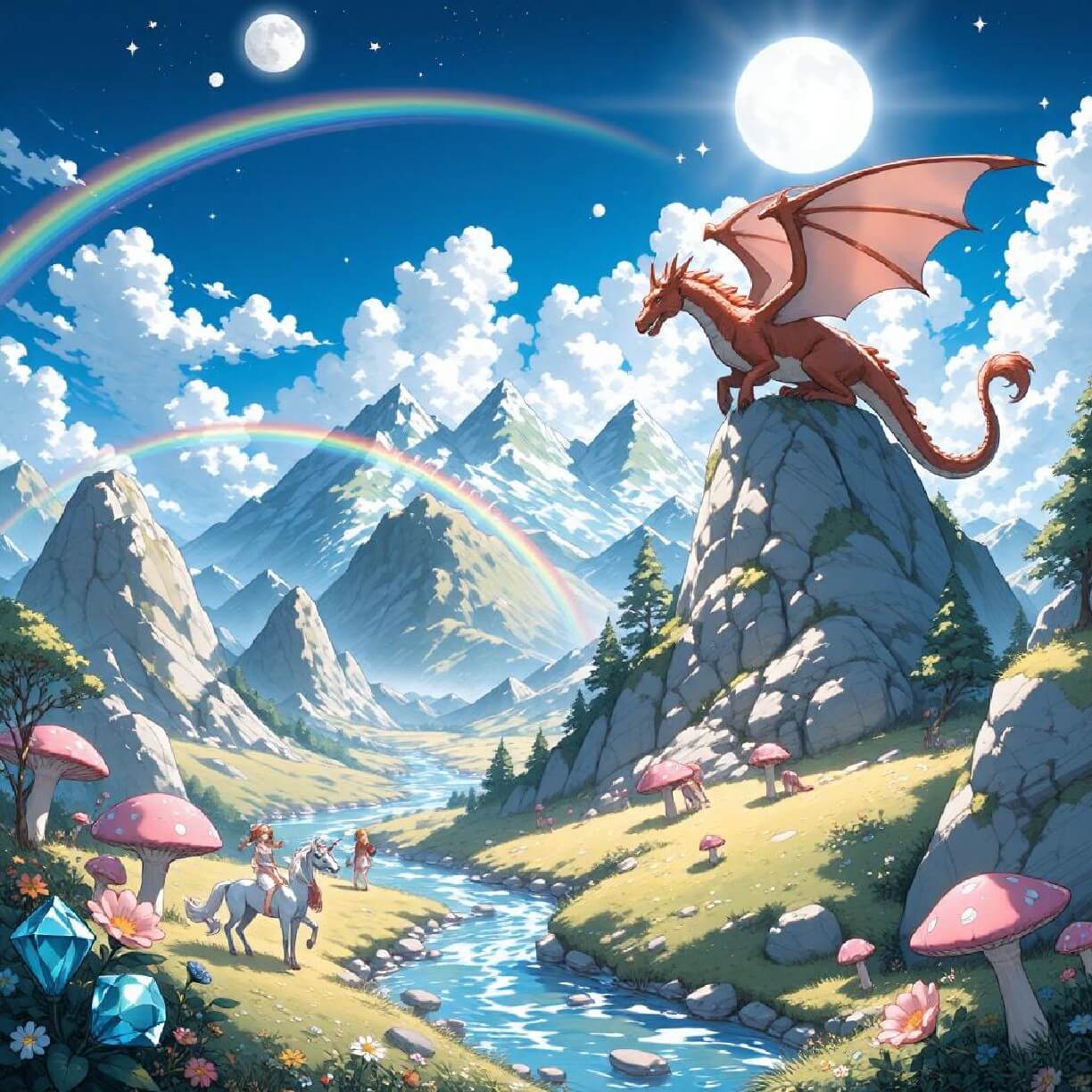 An ai cartoon image in classic fairy tale style