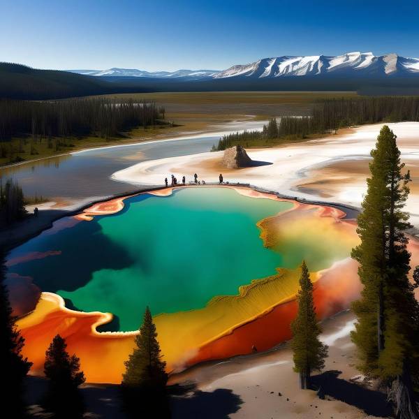 An ai landscape of Yellowstone Park of USA made by ai landscape generator