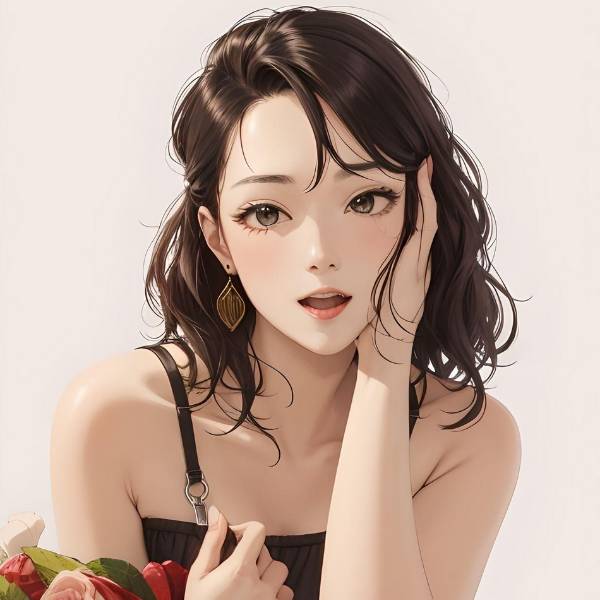 Asian female cartoon avatar made in fotor ai cartoon avatar creator