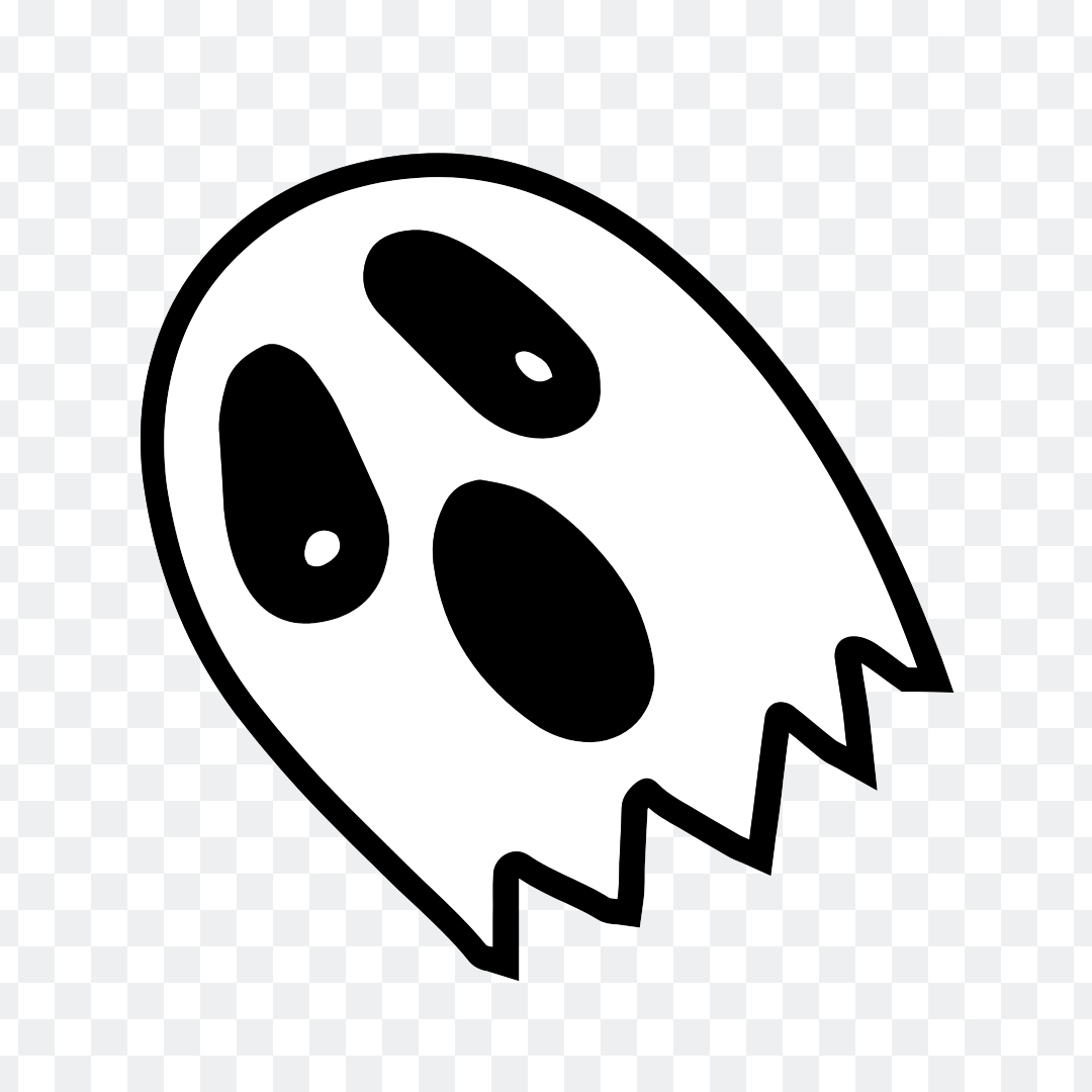 Black and simple ghost png image
