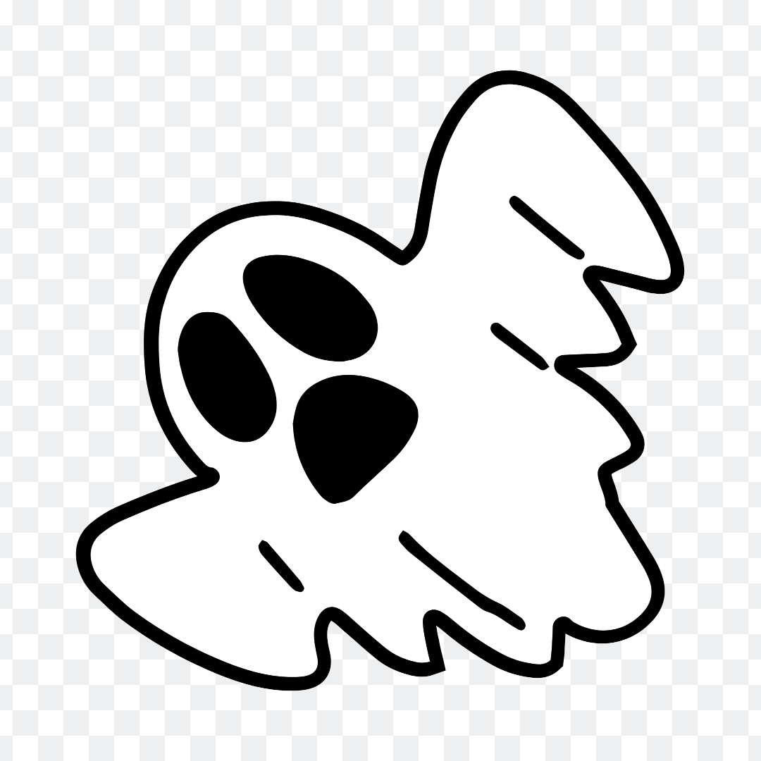 Black and white ghost png image