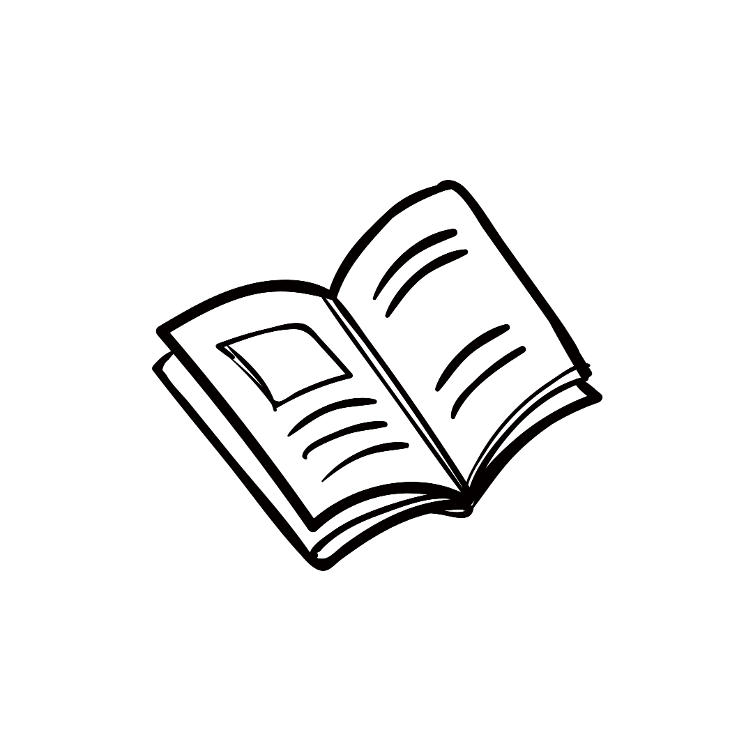 Black and white school clipart of a book