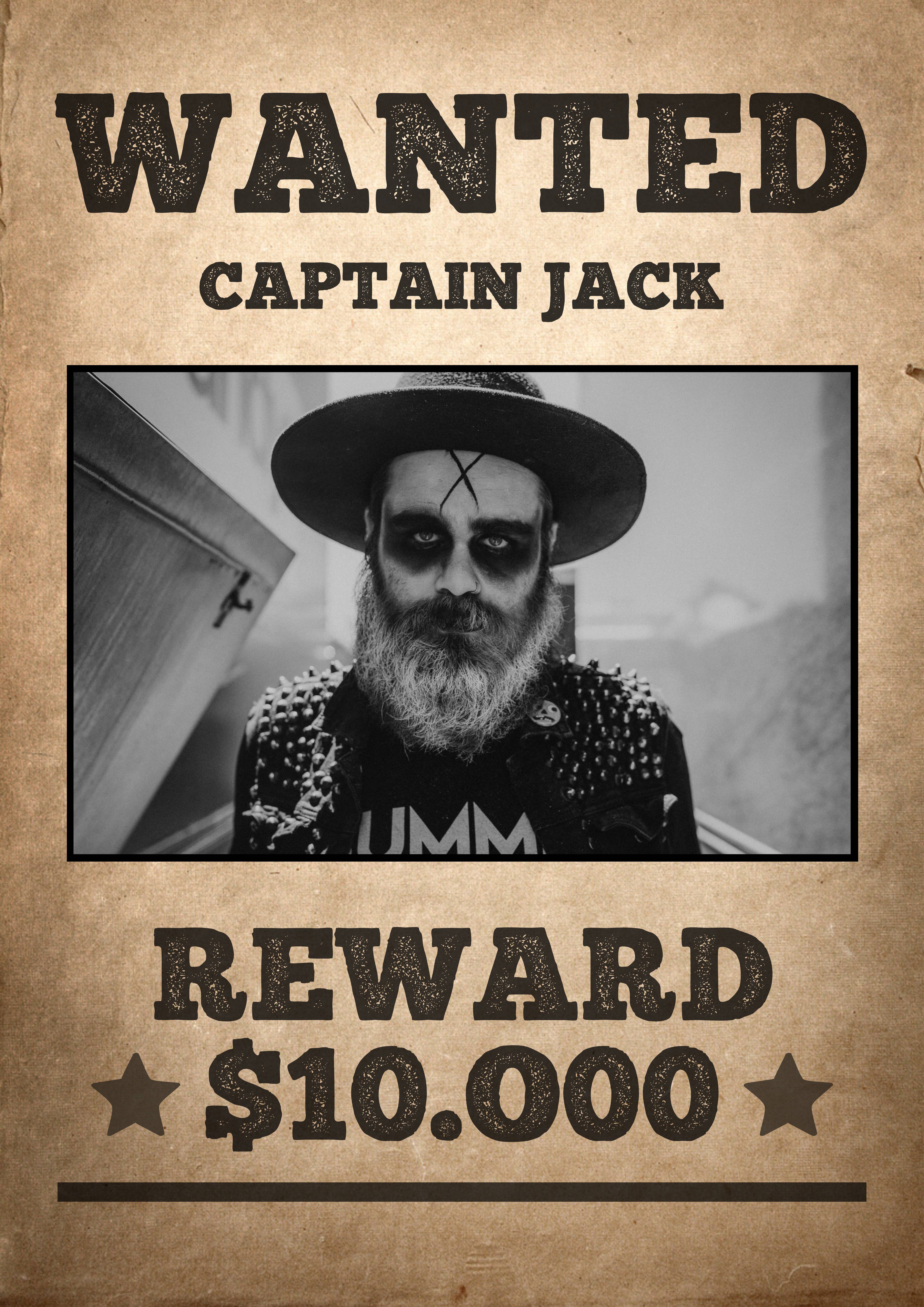 Black and white wanted poster template