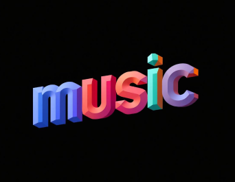 ブロック風3D文字