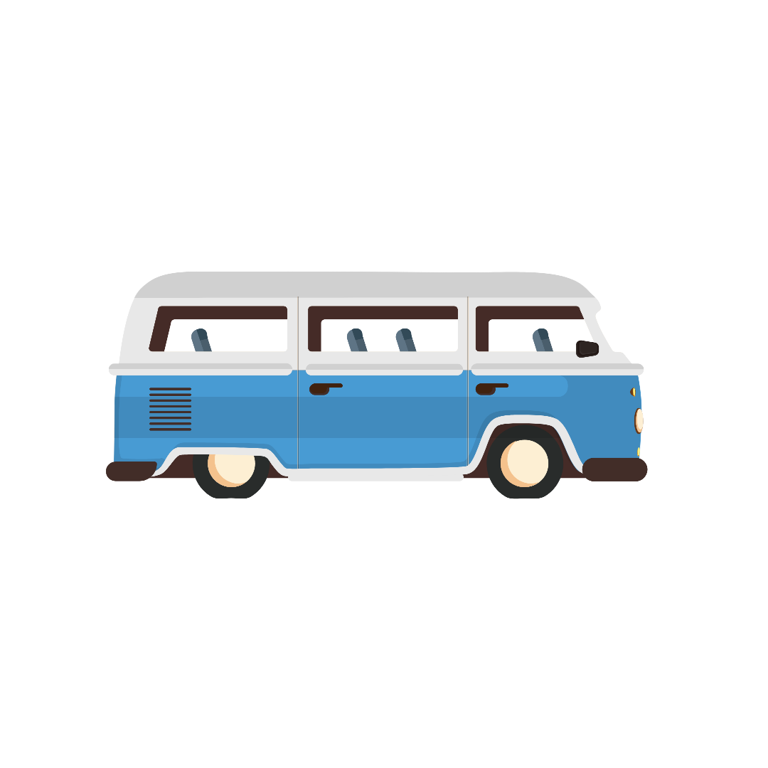 Blue school bus clipart