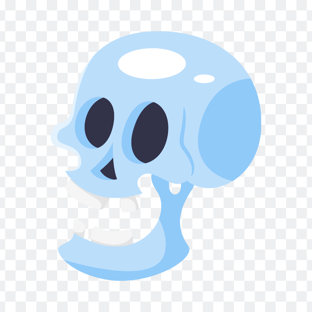 Blue skull ghost png