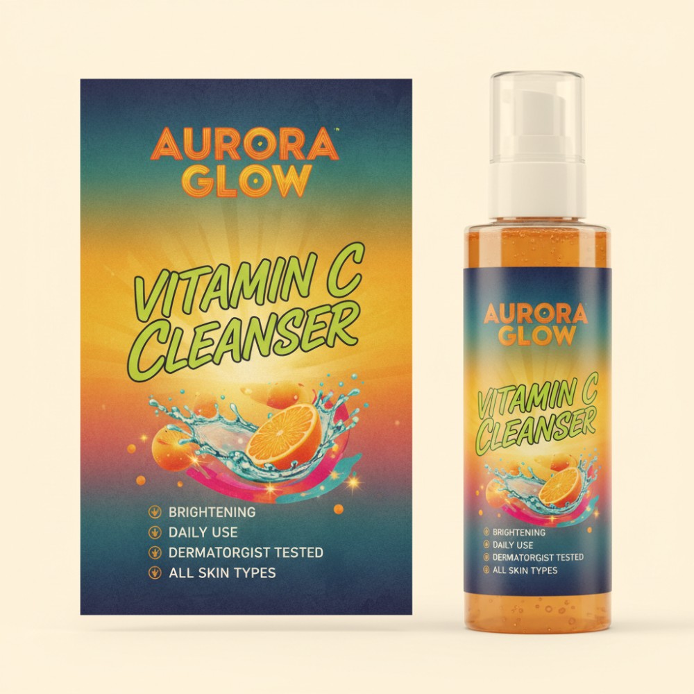 [Generate Similar Design] Modern Brightening Cleanser Bottle Label