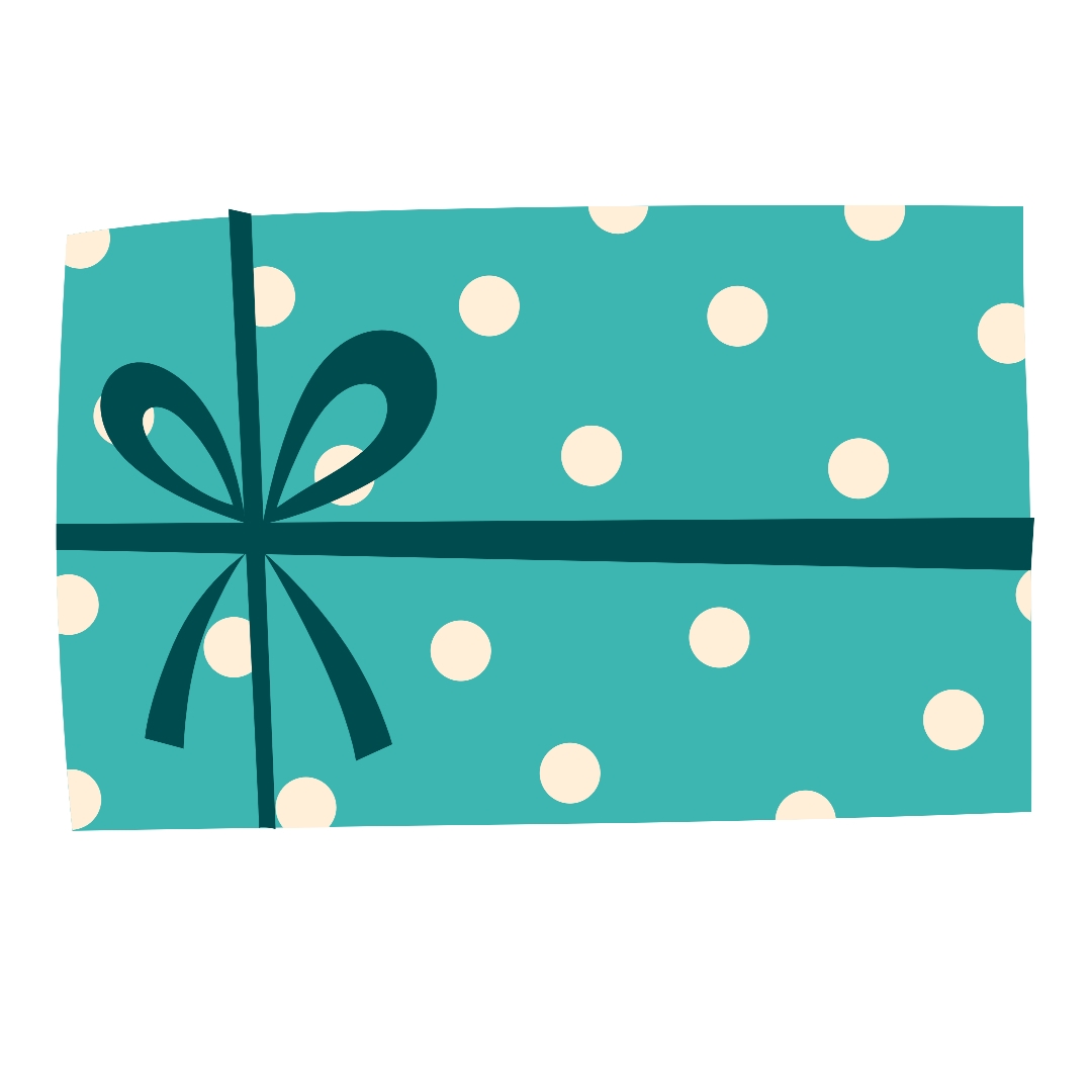 Cartoon green Christmas present clipart