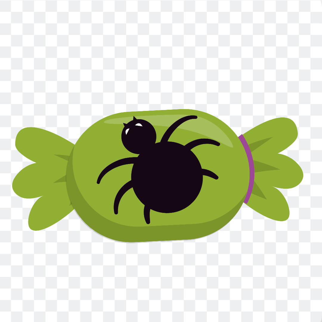 Cartoon halloween green candy