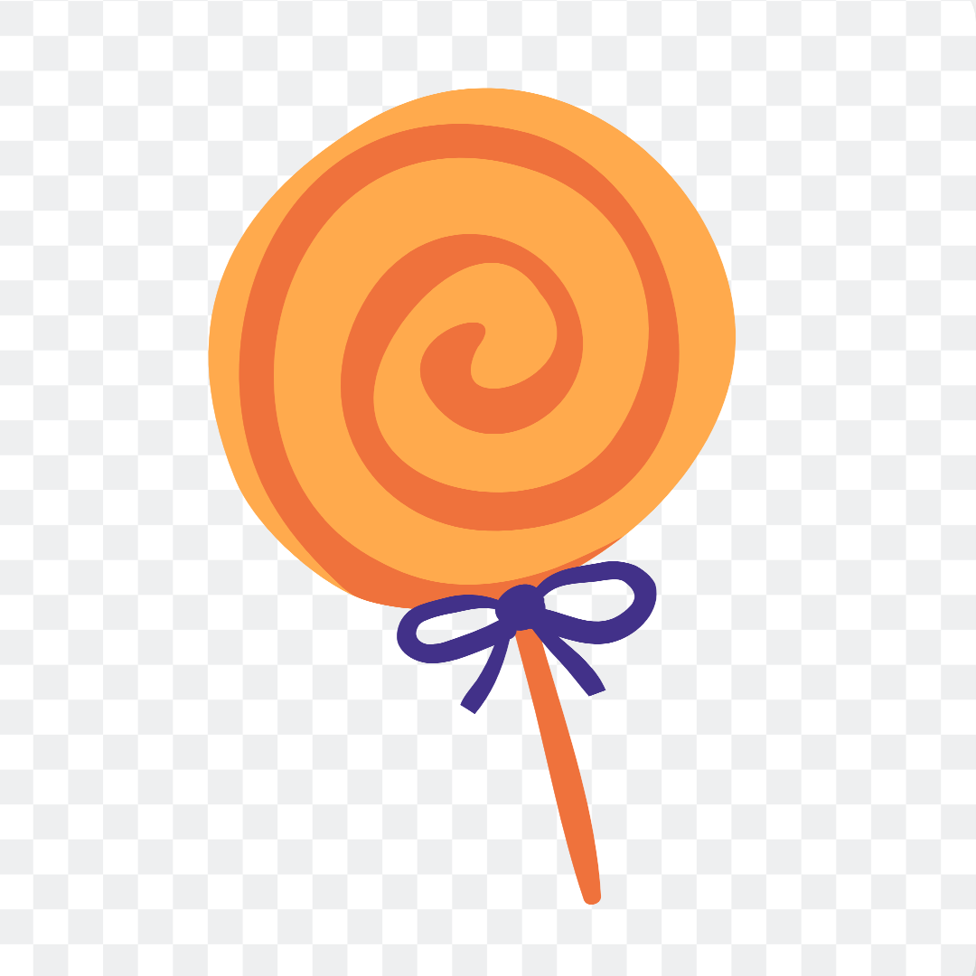 Cartoon orange lollipop for Hallowen