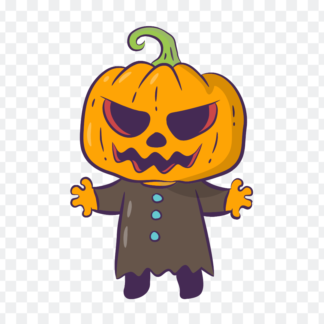 Cartoon pumpkin ghost png