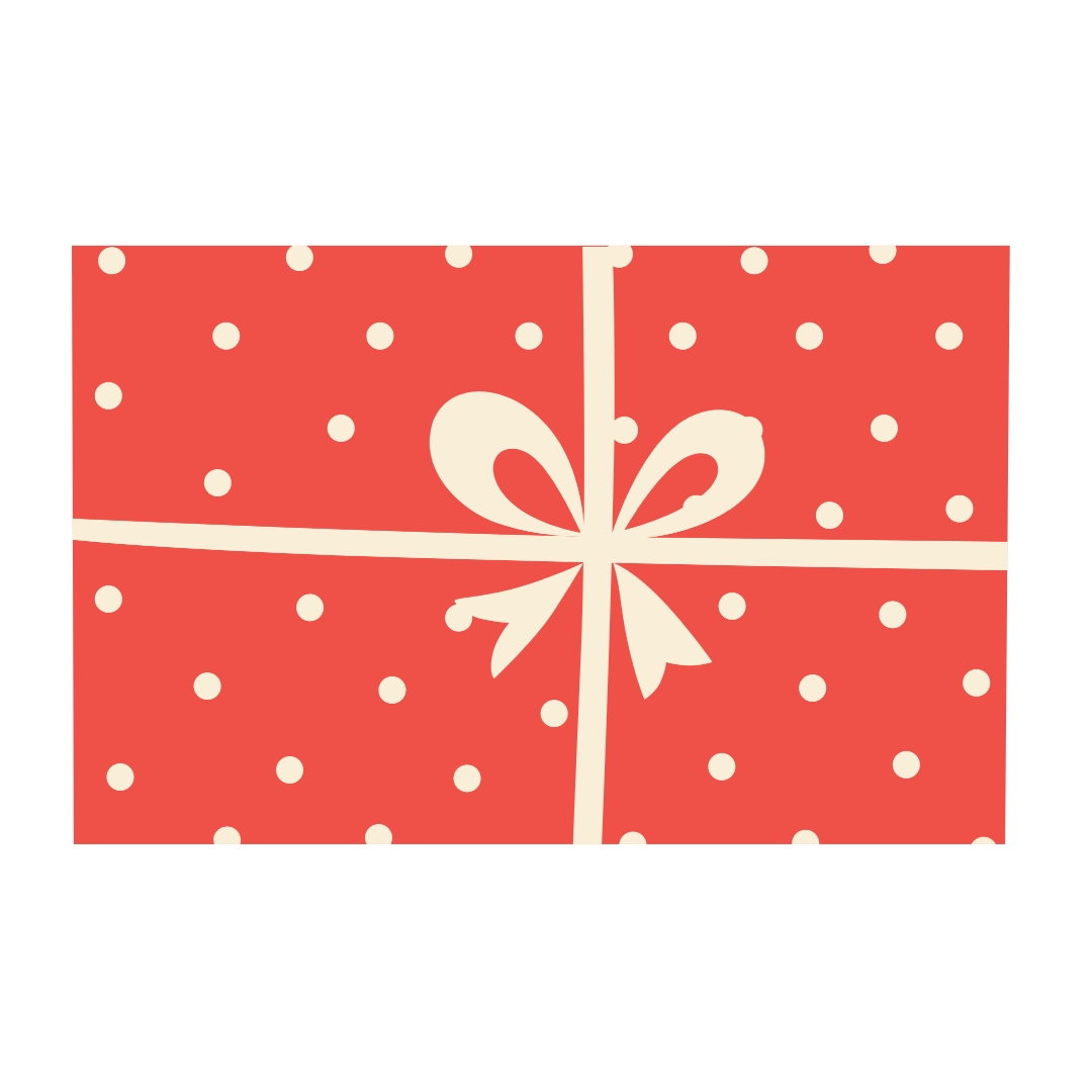 Cartoon red Christmas present clipart
