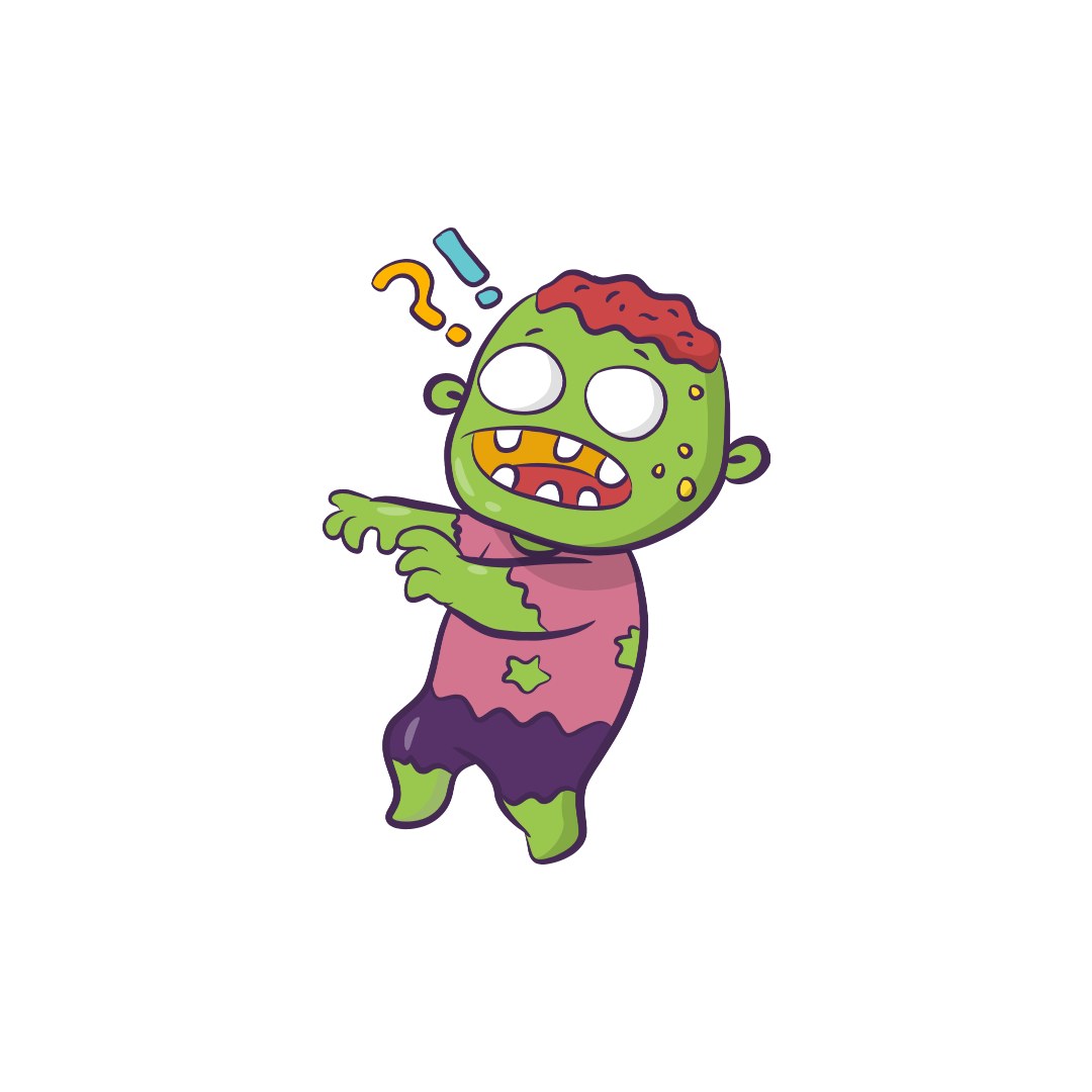 Cute cartoon zombie clipart