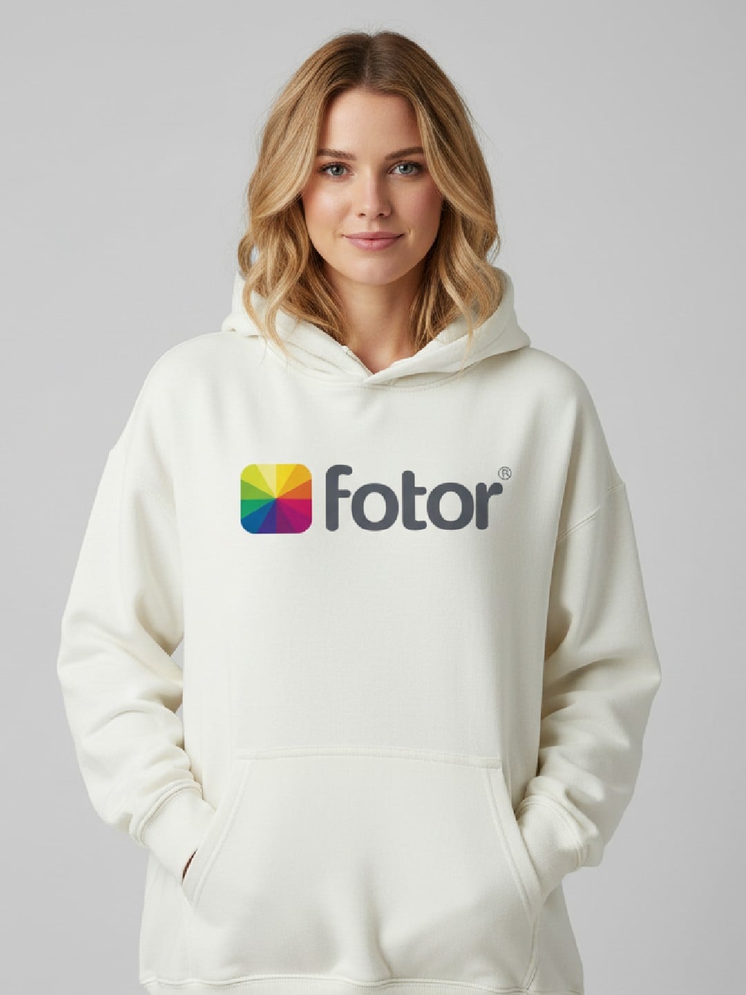 Cremefarbener Hoodie