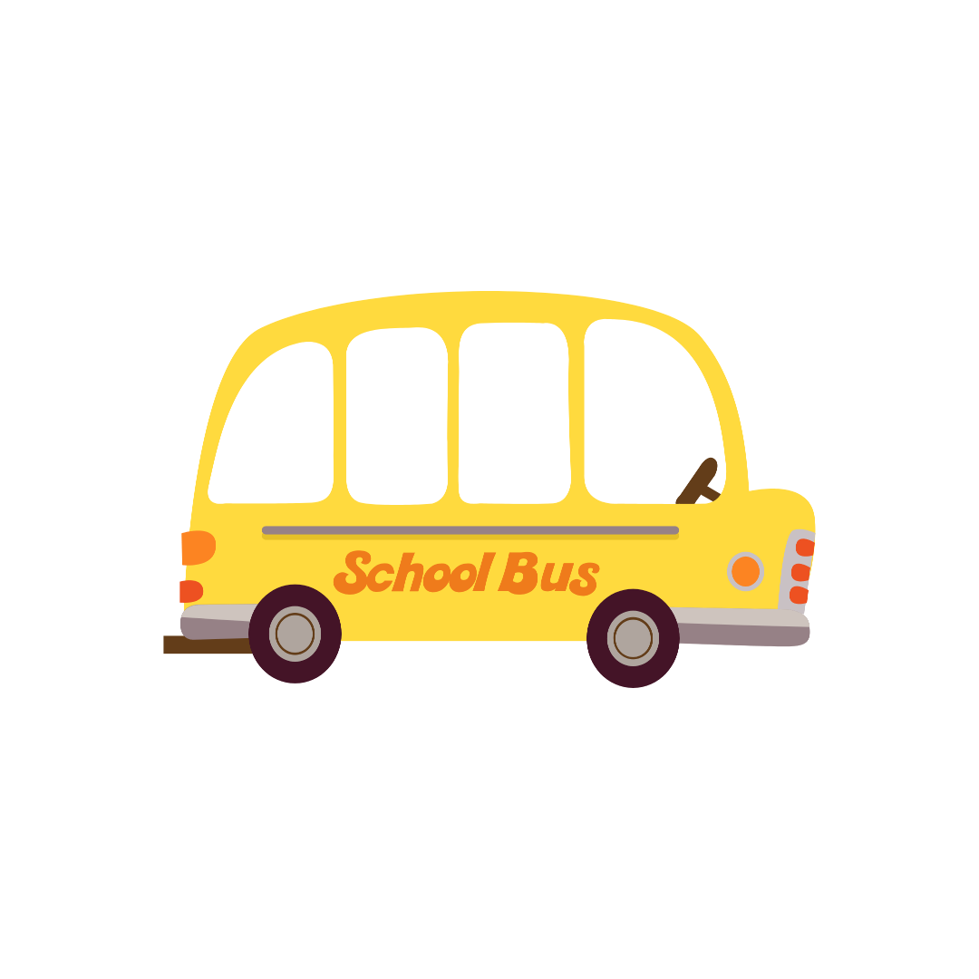 Cute yellow cartoon school bus clipart