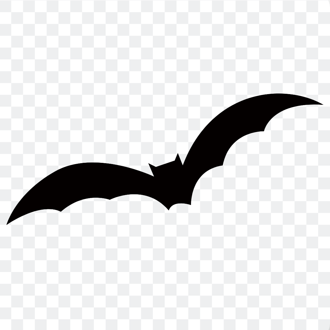 Flying bat silhouette