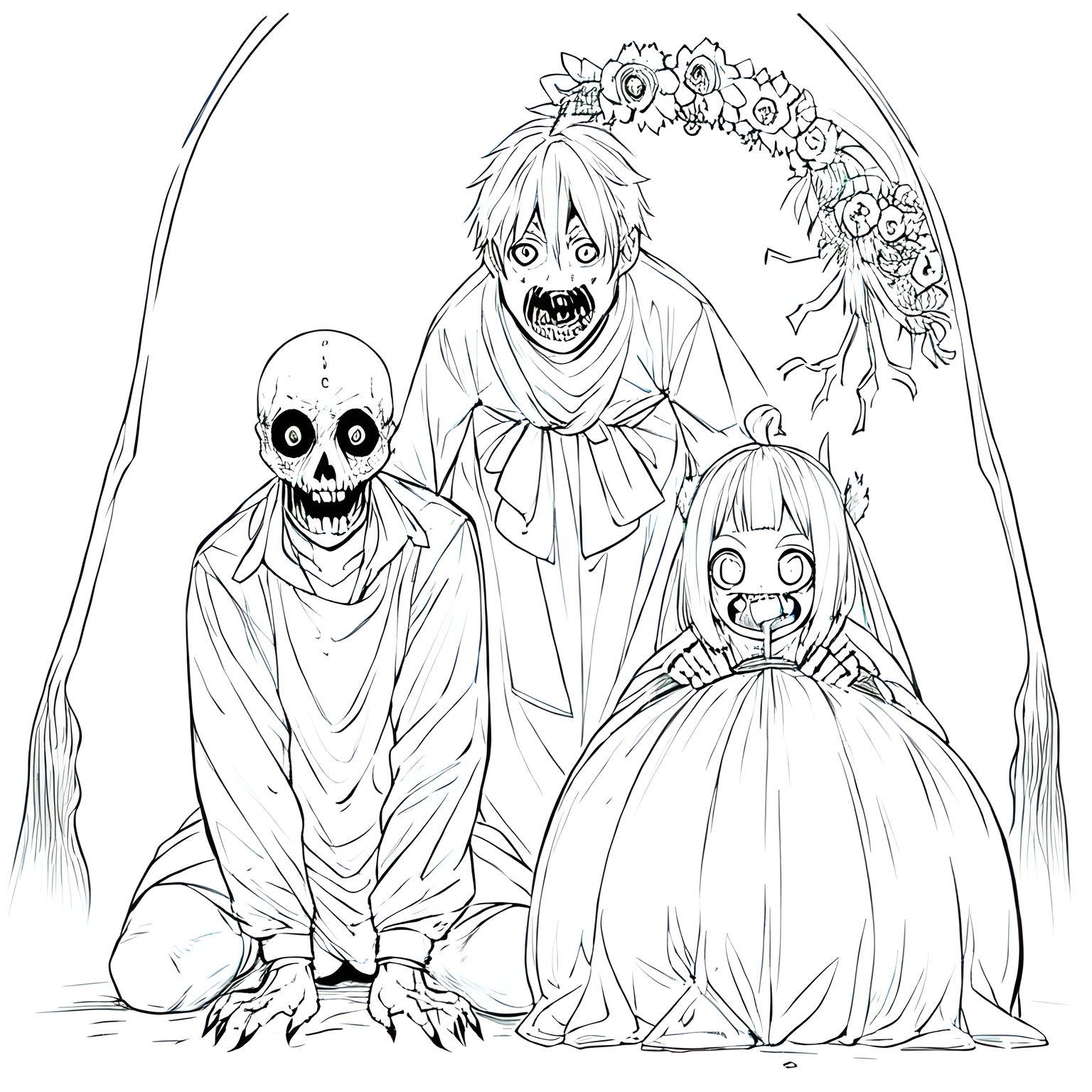 Freaky halloween coloring pages