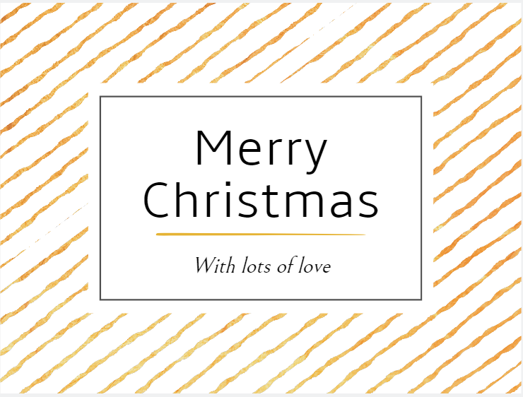 Free Digital Christmas Card with Golden Stripes