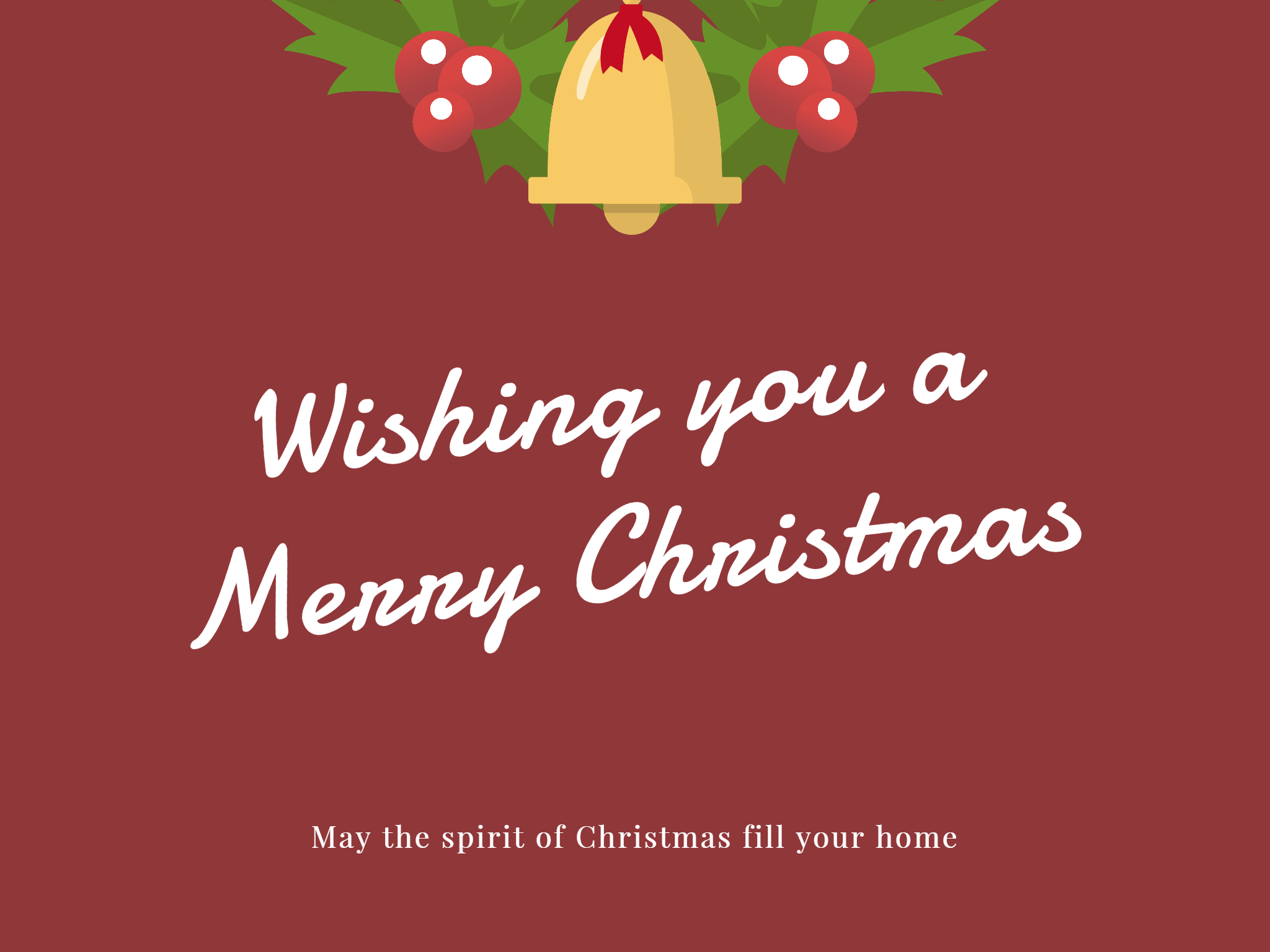 Free Red Merry Christmas Card