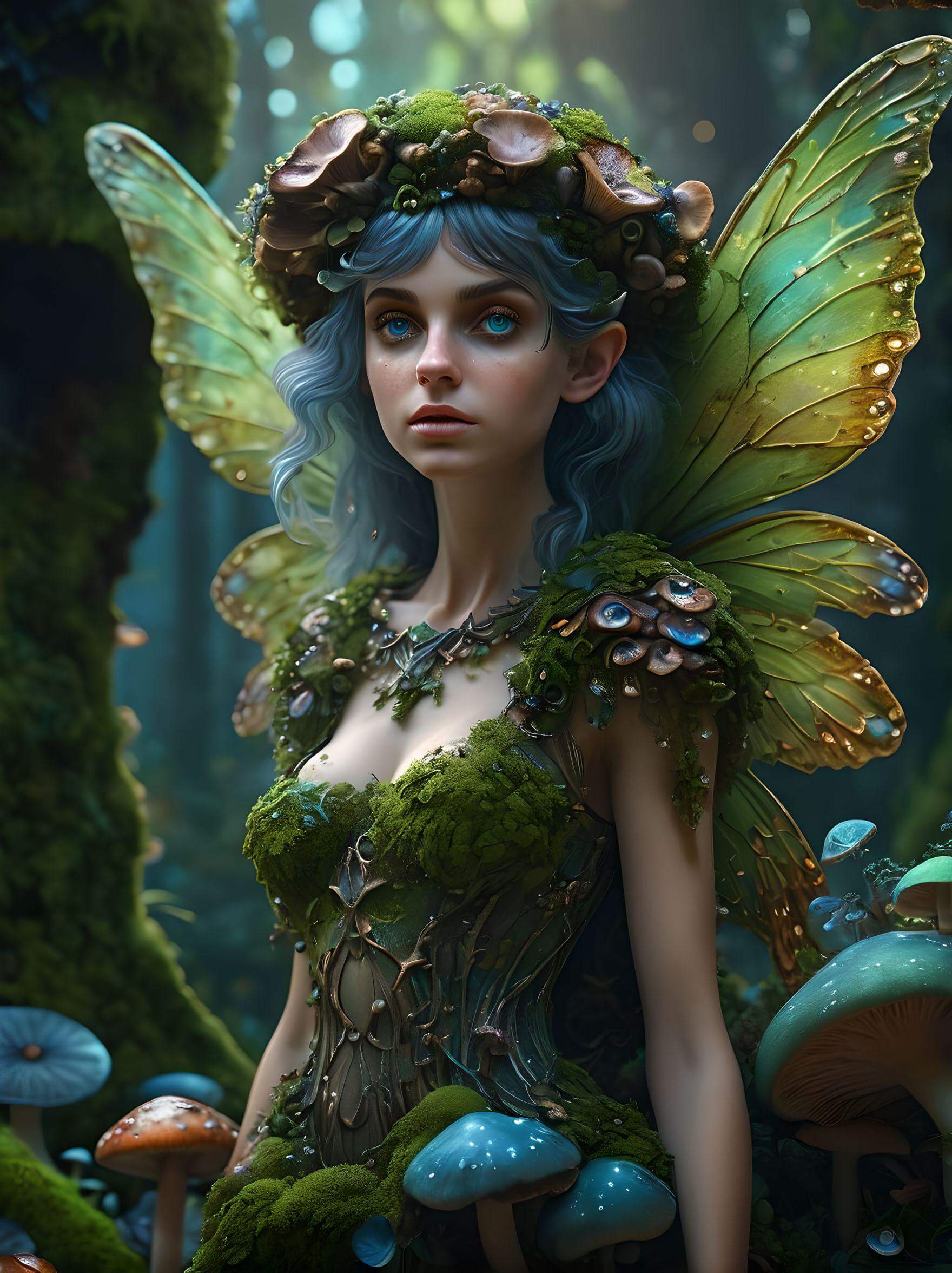 Fungi fairy tale growing in the forest