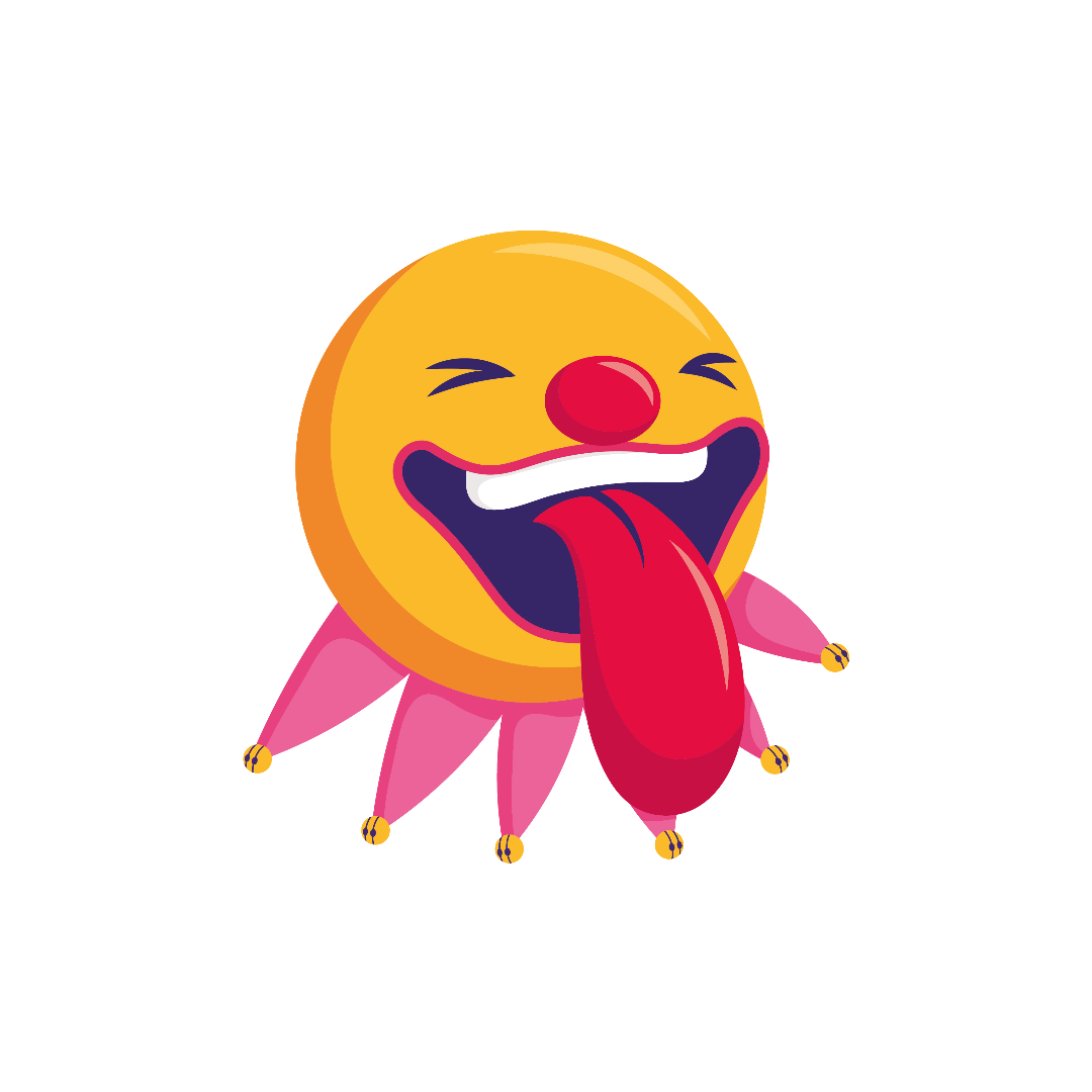 Emoji yellow joker face clipart