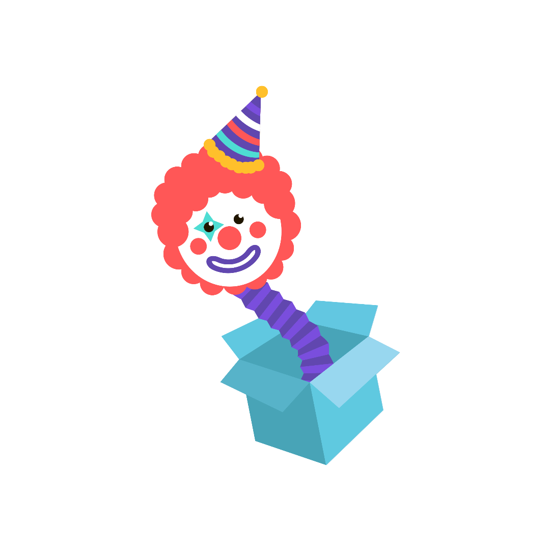 Funny gift joker toy clipart