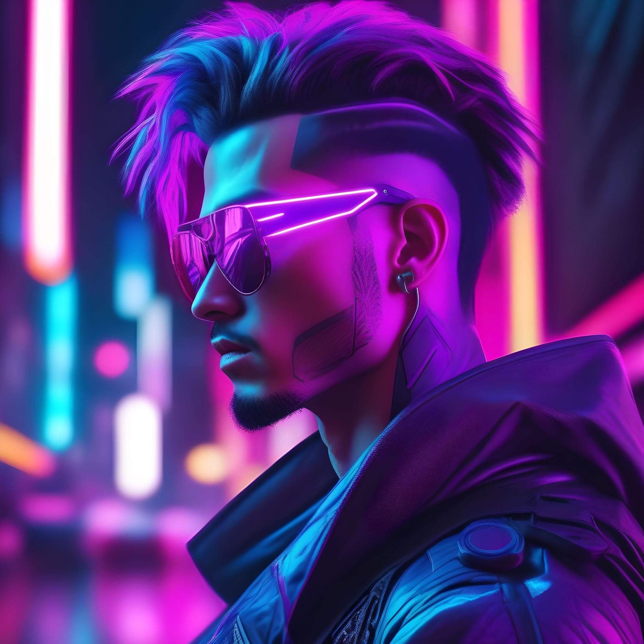 Générer un avatar IA cyberpunk d’un homme avec Fotor