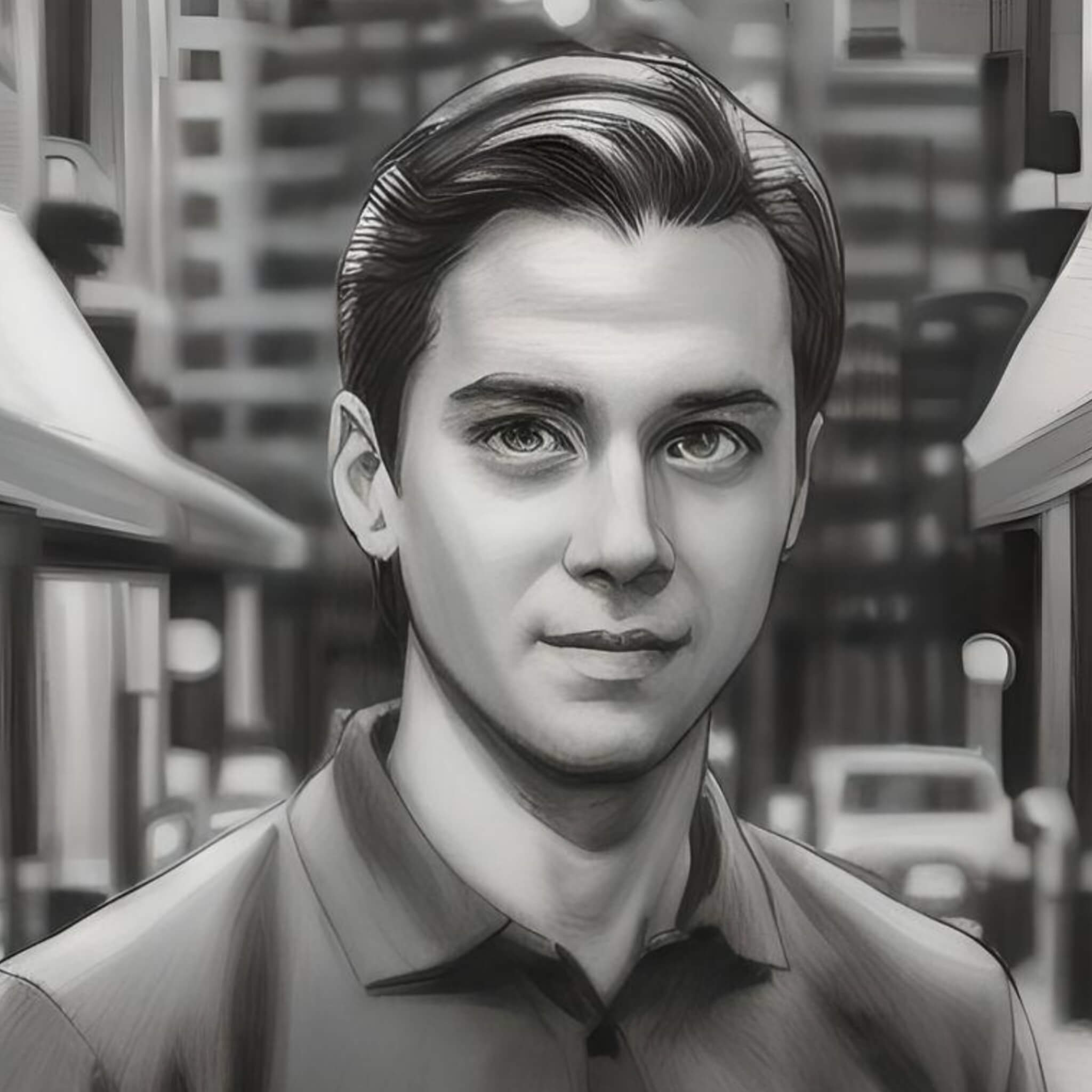 Générer un avatar IA d’un homme dans un style noir et blanc avec Fotor