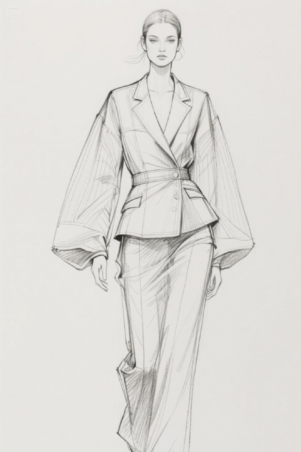 Generated female suit sketch