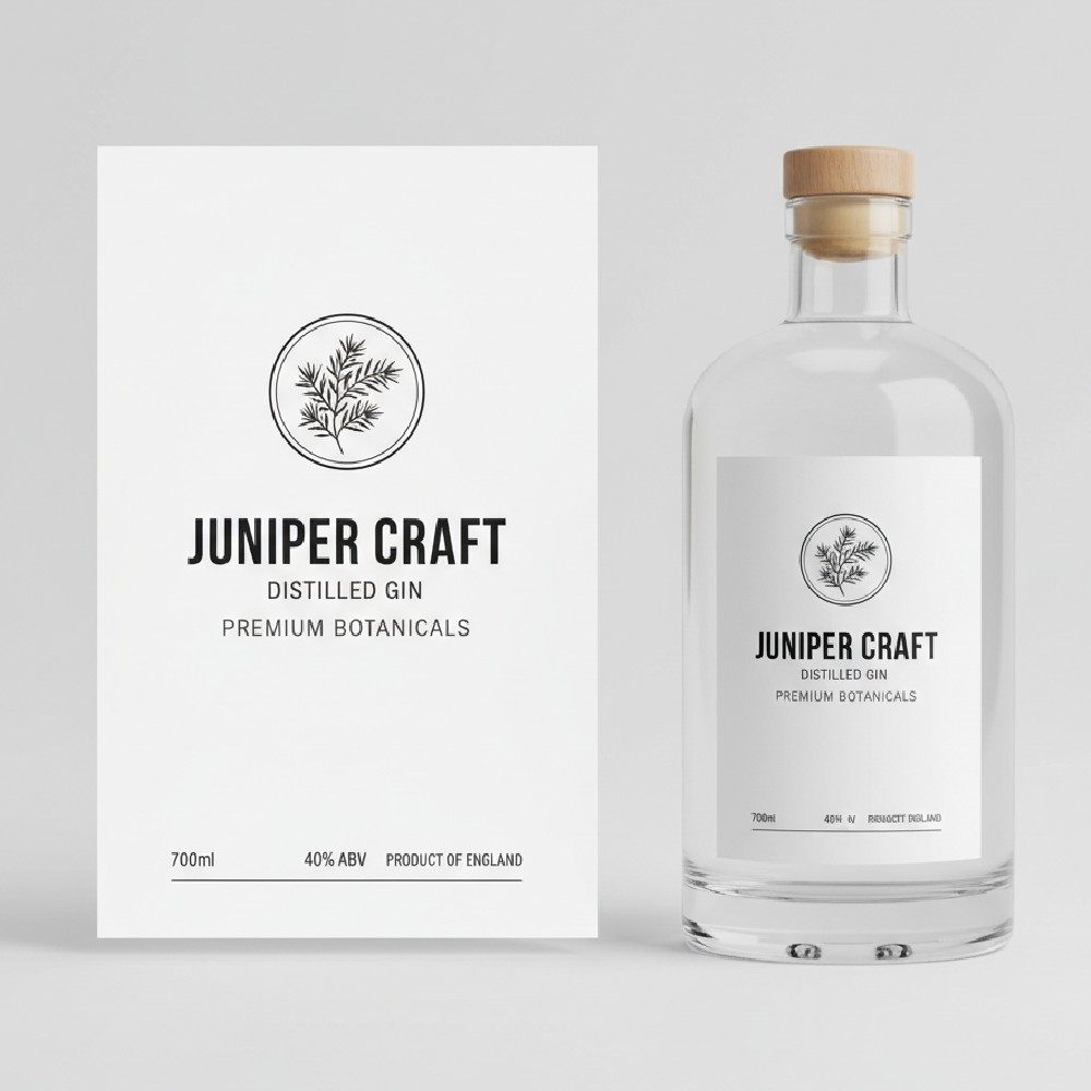 [Generate Similar Design] Minimalist Gin Bottle Label