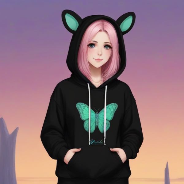 Girl pngtuber with pink hair