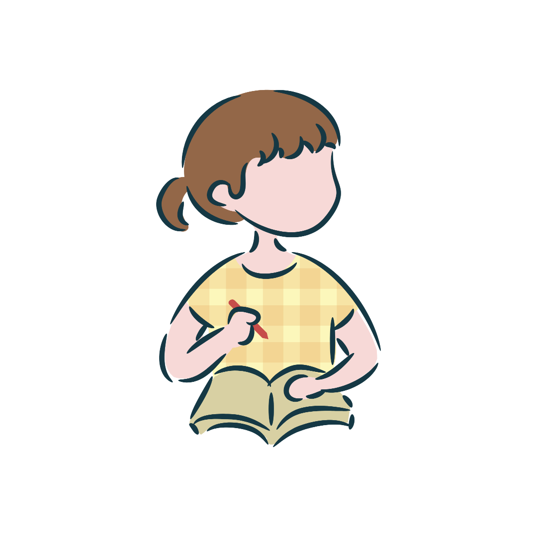 Girl studying clipart