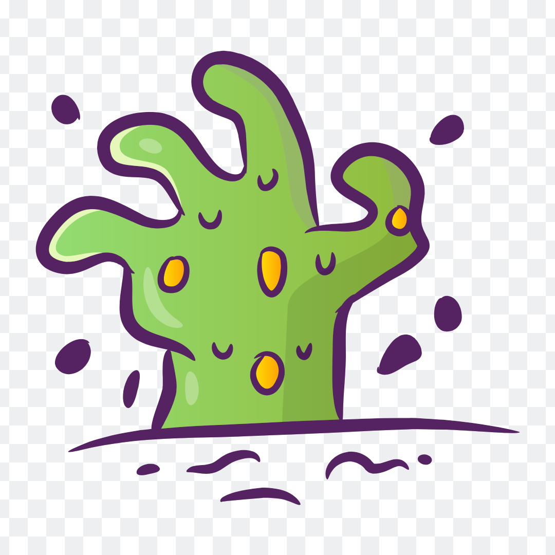 Green ghost hand png