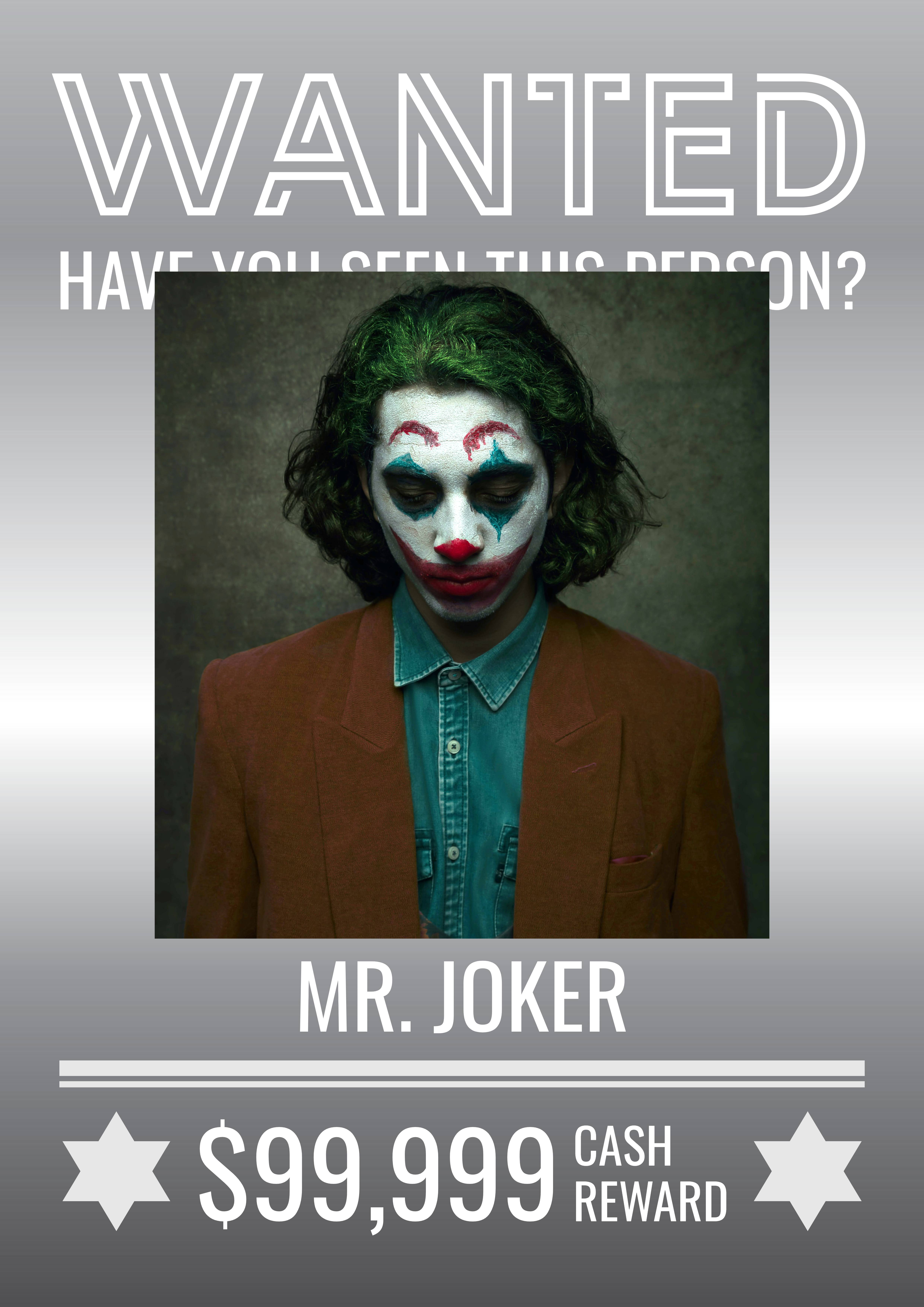 Grey backrgound wanted poster template